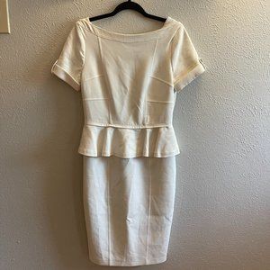 Burberry White Peplum Dress